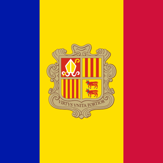 флаг Андорры, государственный символ Андорры, столица Андорры, туризм в Андорре, горные лыжи в Андорре
